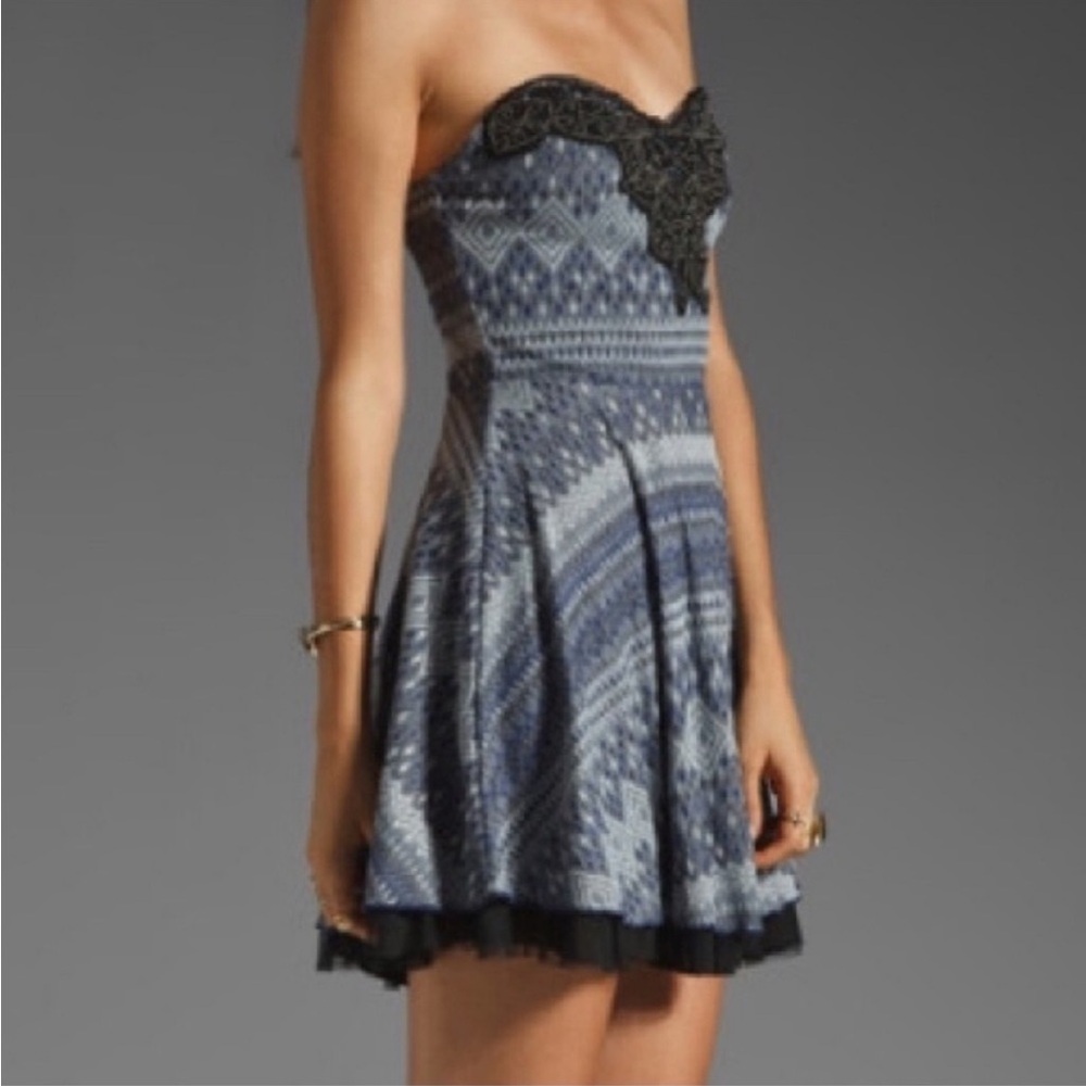 Free People Blue Twinkle & Twirl Dress S - Picture 2 of 5